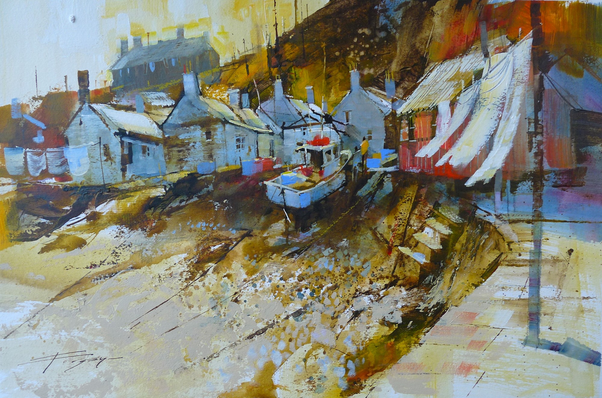 'Blowing in the Sun, Sandend' by artist Chris Forsey